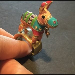 🔸sold🔸Betsey Johnson Donkey Charm Stretch Ring